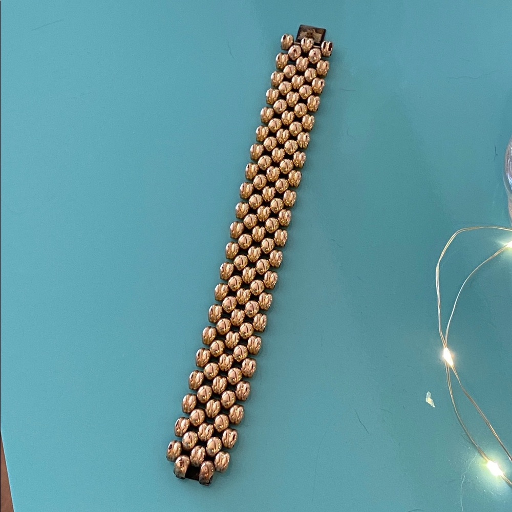 SWISS Gold Finish Retro Panther Sytle Link Bracelt